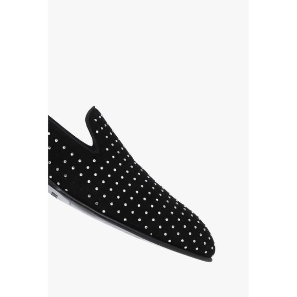 BALMAIN Matt Suede Crystal/Rhinestone Embellished/Studded Loafer/Shoes~EU44~$980 - Picture 2 of 9